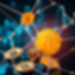 An abstract representation of Bitcoin transactions within a network