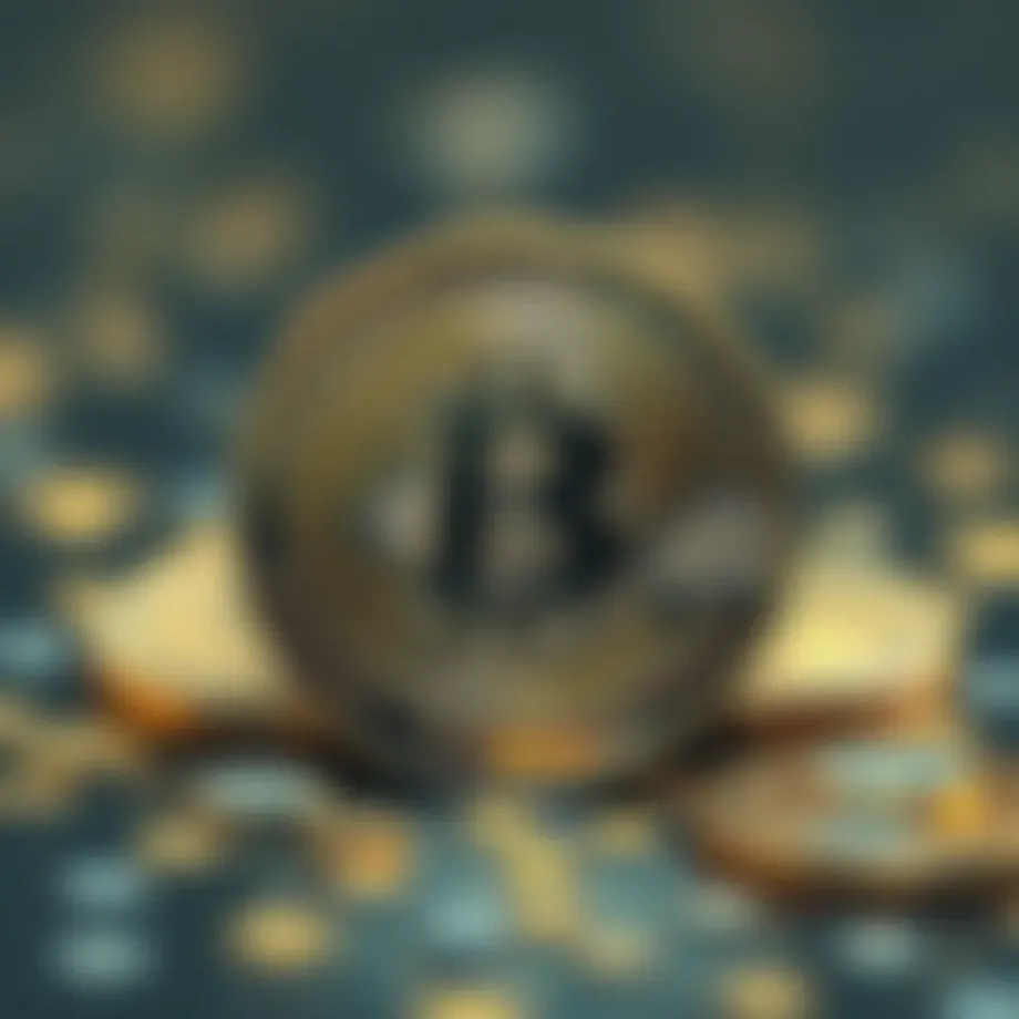 Conceptual representation of cryptocurrency